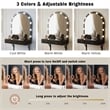 Pemberly Row Wall Mounted Floating Makeup Vanity with LED Mirror in Black