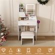 Pemberly Row White MDF LED Vanity Dressing Table with 7 Storage Cabinets