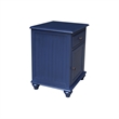 Pemberly Row Solid Wood Nightstand with Cabinet and Drawer in Denim Blue