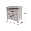 Pemberly Row Wood 2-Drawer Nightstand in Macchiato with 18.5