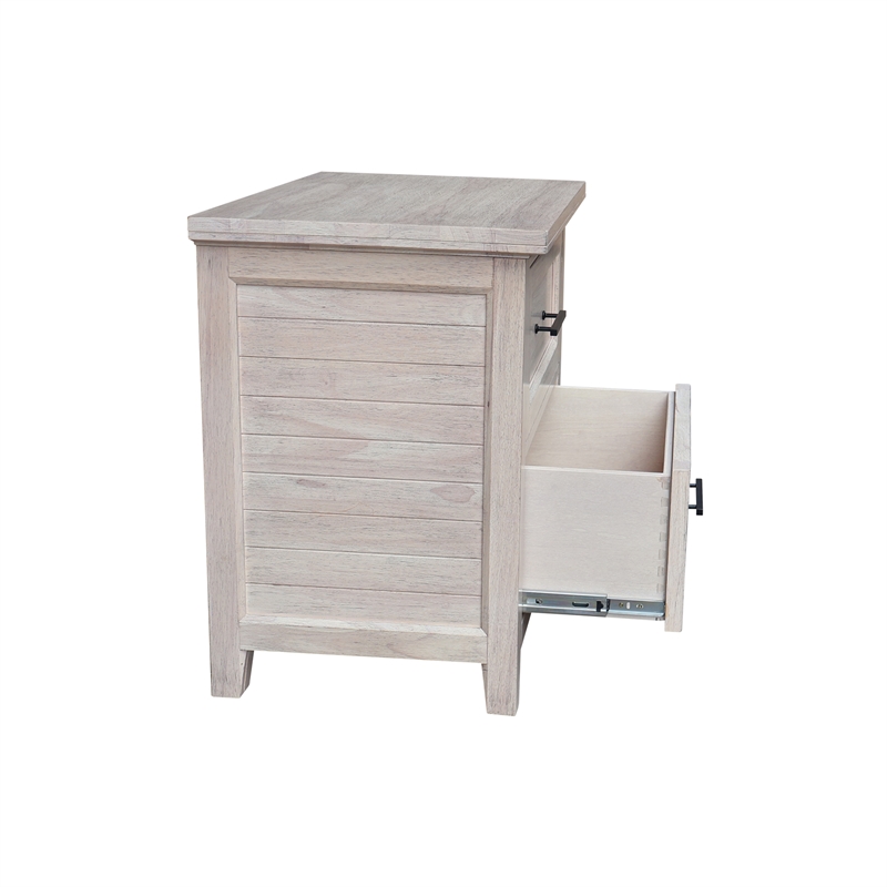 Pemberly Row Wood 2-Drawer Nightstand in Macchiato with 18.5