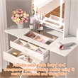 Pemberly Row White MDF Small Space Vanity Set with Foldable Side Tables