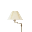 Pemberly Row 150 Watt Floor Lamp with Swing Arm and Fabric Shade in Gold