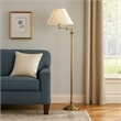 Pemberly Row 150 Watt Floor Lamp with Swing Arm and Fabric Shade in Gold