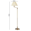 Pemberly Row 150 Watt Floor Lamp with Swing Arm and Fabric Shade in Gold