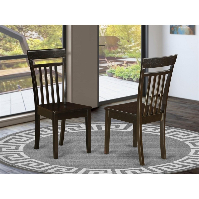 Pemberly Row Dining Chairs in Cappuccino with Supported Back (Set of 2)