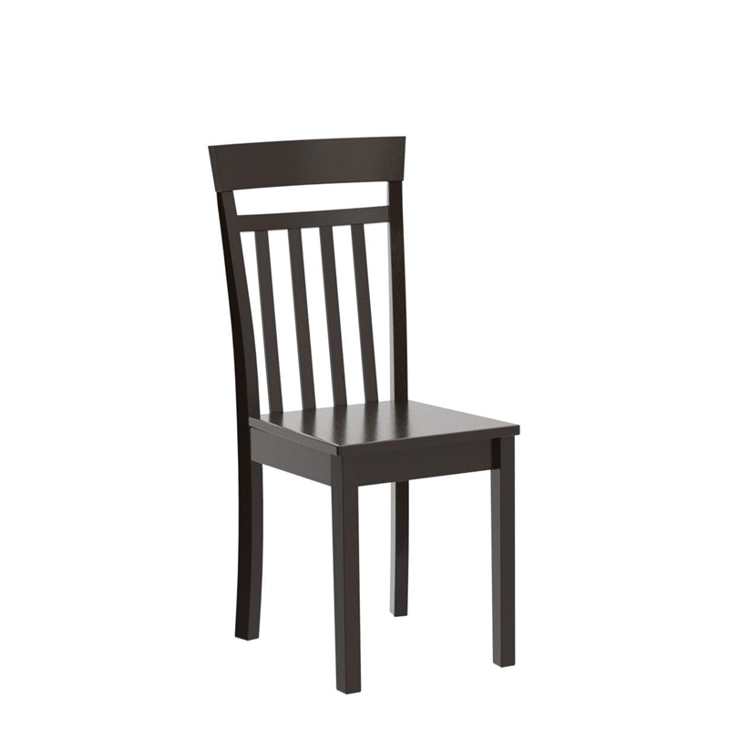 Pemberly Row Dining Chairs in Cappuccino with Supported Back (Set of 2)