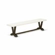Pemberly Row 6-Piece Wood Dining Set with Fabric Seats and Wooden Bench