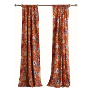 Pemberly Row 4-Piece Window Panel Set with Floral Print in Multicolor