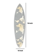 Pemberly Row Surfboard Wall Art with World Map Print in Gray and White