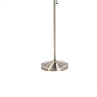 Pemberly Row Floor Lamp with Adjustable Height and Fabric Shade in Silver