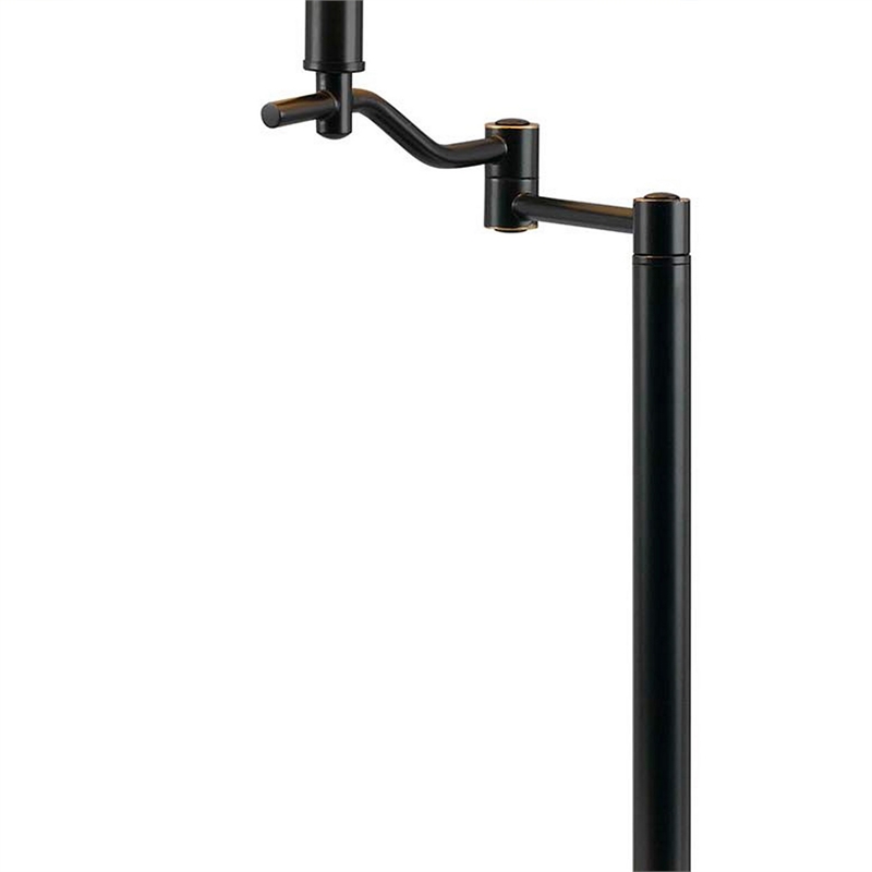 Pemberly Row 3-Way Table Lamp with Swing Arm and Fabric Shade in Black