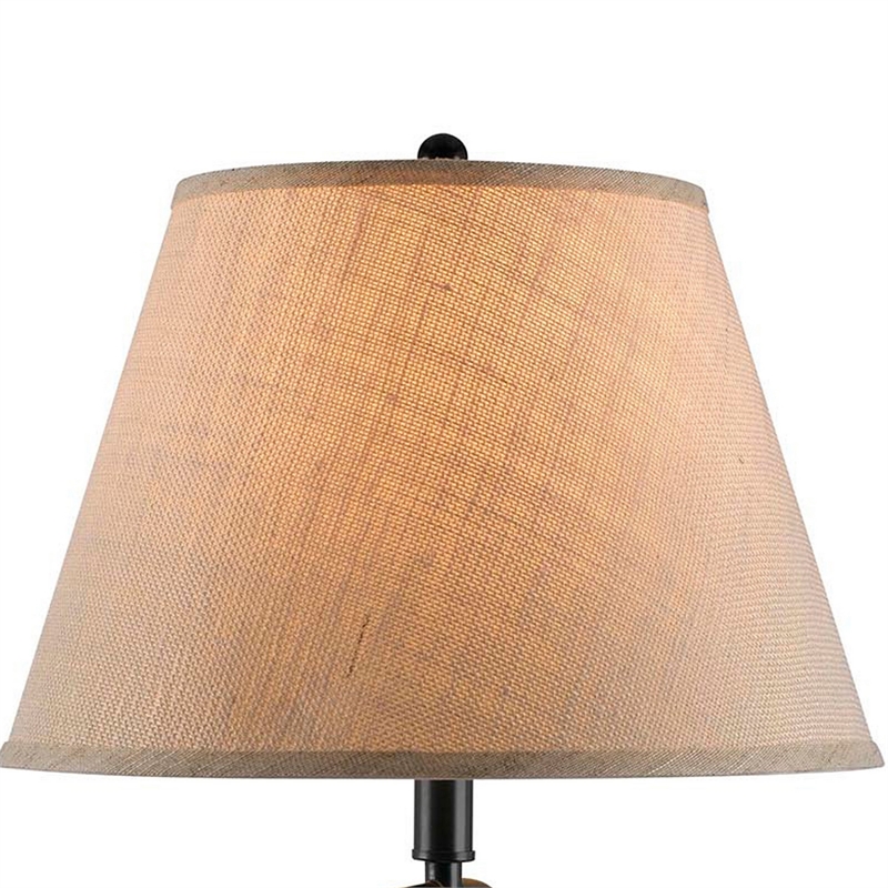 Pemberly Row 3-Way Table Lamp with Swing Arm and Fabric Shade in Black