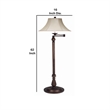 Pemberly Row Swing Arm Floor Lamp with Fabric Bell Shade in Bronze/Beige