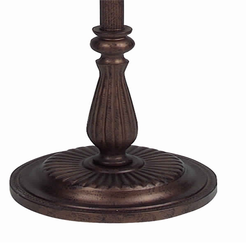 Pemberly Row Swing Arm Floor Lamp with Fabric Bell Shade in Bronze/Beige