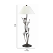 Pemberly Row Pine Twig Floor Lamp with Conical Shade in Bronze/White