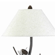 Pemberly Row Pine Twig Floor Lamp with Conical Shade in Bronze/White