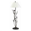 Pemberly Row Pine Twig Floor Lamp with Conical Shade in Bronze/White