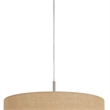 Pemberly Row Metal Pendant Light with Burlap Drum Shade in Beige