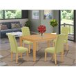 Pemberly Row 5-Piece Wood Dining Set in Oak & Lime Green Finish
