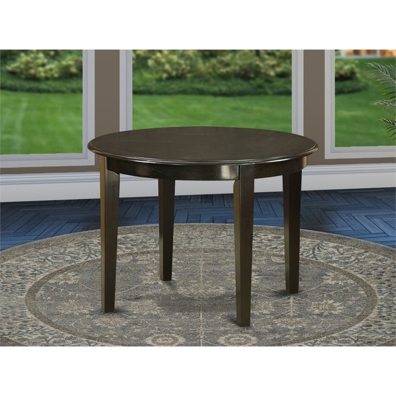 Pemberly Row Wood Dining Table with 4 Tapered Legs in Cappuccino