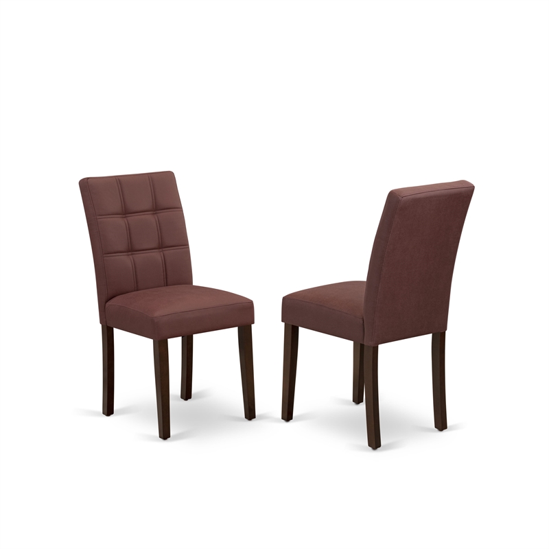 Pemberly Row 5-Piece Dining Set with Mahogany Finish and Faux-Leather Seats