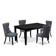 Pemberly Row 5-Piece Wood Dining Set in Black & Platinum Gray Finish