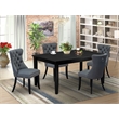 Pemberly Row 5-Piece Wood Dining Set in Black & Platinum Gray Finish