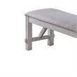 Pemberly Row Fabric Upholstered Farmhouse Bench with Braces in Gray