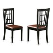 Pemberly Row Faux Leather Waffle-Back Dining Chairs in Black (Set of 2)