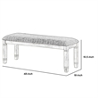 Pemberly Row Padded Dining Bench with Tapered Feet in Antique White/Gray