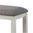 Pemberly Row Padded Dining Bench with Tapered Feet in Antique White/Gray