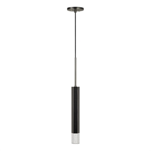 Pemberly Row Hexagonal Aluminum LED Pendant with Glass Diffuser in Black