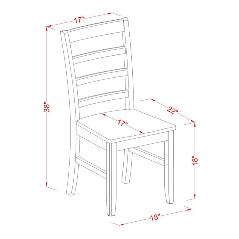 Pemberly Row Solid Wood Dining Chairs in Cappuccino (Set of 2)