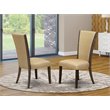 Pemberly Row Fabric Dining Chairs with Nailhead Back in Brown (Set of 2)