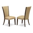 Pemberly Row Fabric Dining Chairs with Nailhead Back in Brown (Set of 2)