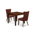 Pemberly Row 3-Piece Dining Set with Burgundy Cushion in Antique Walnut