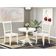 Pemberly Row 3-Piece Wood Pedestal Dining Set in Linen White Finish