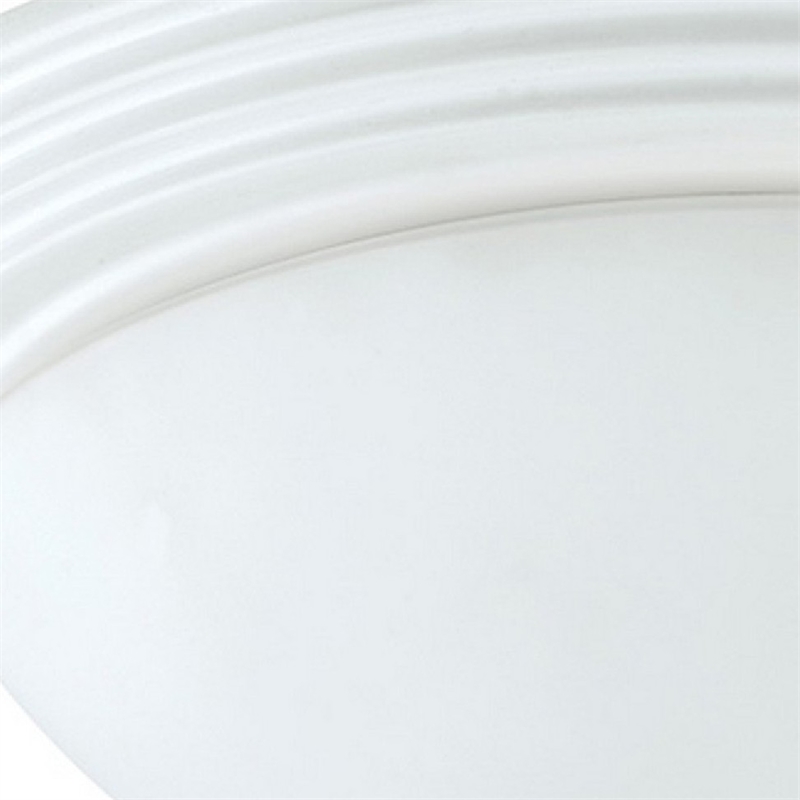 Pemberly Row Dome Glass Ceiling Lamp with Ribbed Design in White/Clear