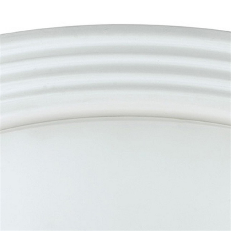 Pemberly Row Dome Glass Ceiling Lamp with Ribbed Design in White/Clear