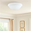 Pemberly Row Dome Glass Ceiling Lamp with Ribbed Design in White/Clear