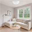 Pemberly Row Dome Glass Ceiling Lamp with Ribbed Design in White/Clear