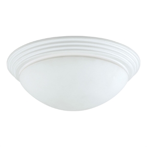 Pemberly Row Dome Glass Ceiling Lamp with Ribbed Design in White/Clear