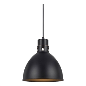 Pemberly Row Nico 10&quot Modern Pendant Light with Bronze Metal Shade