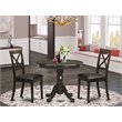 Pemberly Row 3-Piece Rubberwood Pedestal Dining Set in Cappuccino