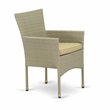 Pemberly Row Metal & Wicker Patio Dining Chair in Natural Linen (Set of 2)