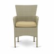 Pemberly Row Metal & Wicker Patio Dining Chair in Natural Linen (Set of 2)