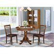 Pemberly Row 3-Piece Faux Leather Seat Dining Set in Mahogany Finish
