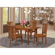 Pemberly Row 5-Piece Wood Table and Dining Chair Set in Saddle Brown