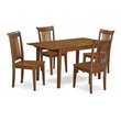 Pemberly Row 5-Piece Wood Table and Dining Chair Set in Saddle Brown